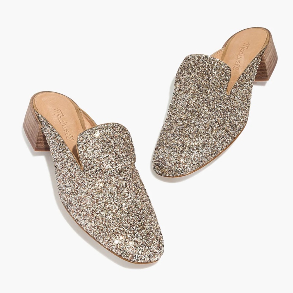 Madewell The Willa Loafer Mule in Glitter Size 6 EUC
